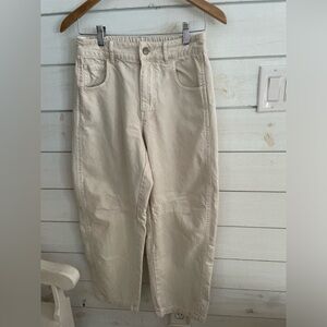 Young Fabulous Broke Women’s Cream Cargo Barrel Leg Jeans small
